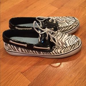 Sperry Topsider Zebra Print Boat-shoes (Size: 9)🦓